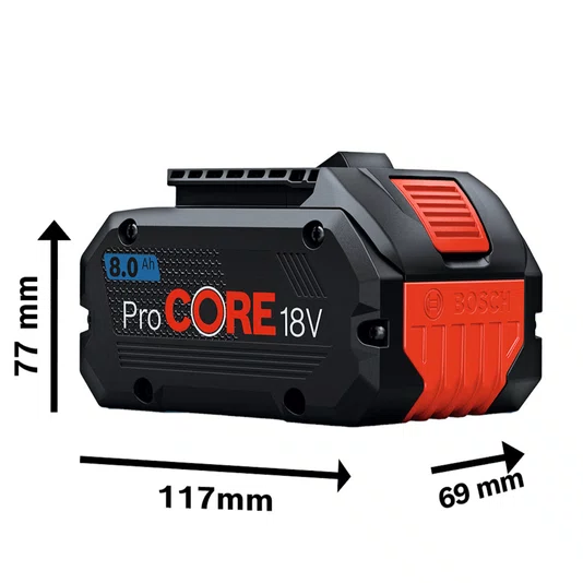 Kit Bosch Chave de Impacto GDS 18V-1050 H + 2 Baterias 8Ah Pro Core e Carregador 220V