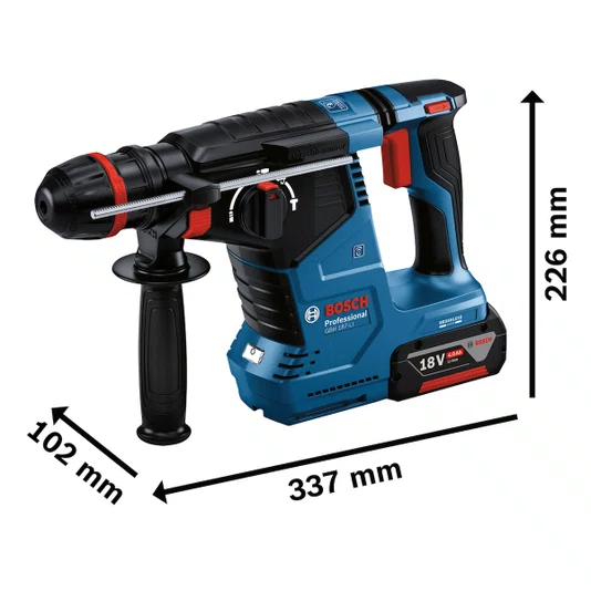 Kit Bosch Martele Rompedor Gbh 187-Li 18V + 2 Baterias 4 Ah + Carregador Bivolt E Maleta - 06119231E0