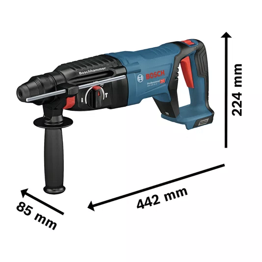 Kit Bosch Martelo Perfurador GBH 18V-26D + 2 Baterias 8Ah Pro Core e Carregador 220V