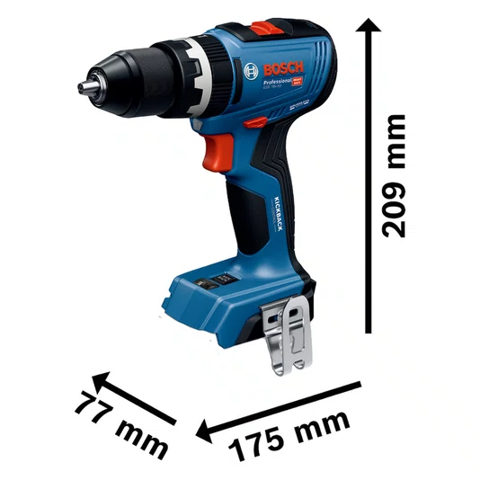 Kit Bosch Parafusadeira/Furadeira de Impacto GSB 18V-65 + 2 Baterias 2Ah e Carregador Bivolt