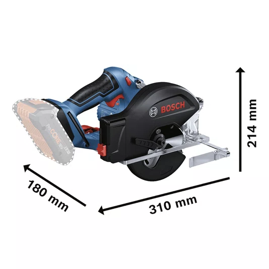 Kit Bosch Serra Circular GKM 18V-50 + Disco 136mm + 2 Baterias 2Ah e Carregador Bivolt