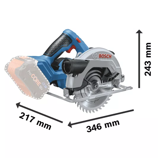 Kit Bosch Serra Circular GKS 18V-57 + 2 Baterias 4Ah e Carregador Bivolt