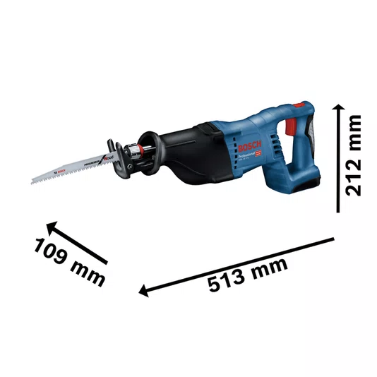 Kit Bosch Serra Sabre GSA 18V-32 + 2 Baterias 8Ah Pro Core e Carregador 220V