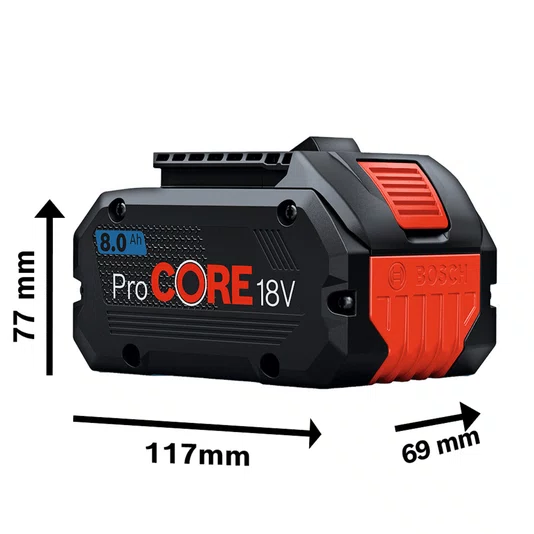 COPIA-Kit Bosch Soprador GBL 18V-750 + 2 Baterias 8Ah Pro Core e Carregador 220V