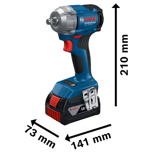 Kit Chave De Impacto 18V Gds 18V350+Mal+2B Bosch - 06019M50E1