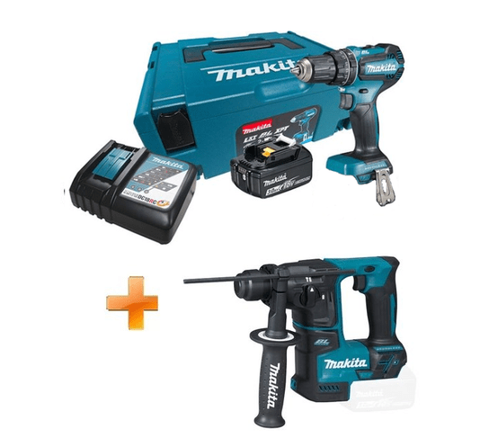 Kit Combo Parafusadeira Furadeira Kit-DHP485RF1J + Martelete DHR171Z Makita a Bateria