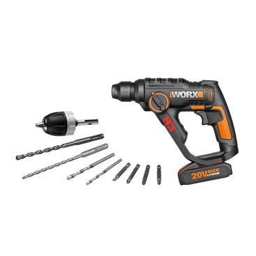 Kit Martelete WX390.1 + Esmerilhadeira WX800.9 a Bateria 20v Worx