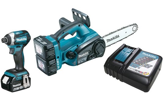 Kit Motoserra Parafusadeiras e Aspirador Makita a Bateria