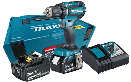 Kit Parafusadeira A Bateria 18v Makita (Acompanha 1 carregador,1 Maleta MAK-PAC E 1 Bateria) Makita + Martelete Rotativo 18V Makita