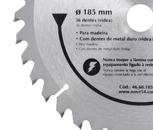 Lamina Serra Circular Videa 185X20X36D 954 - 4668185036 - Vonder