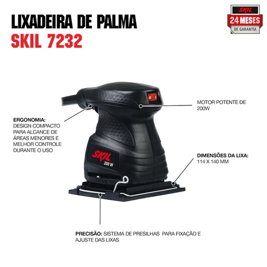 Lixadeira De Palma 200W 220V 7232 Skil - F0127232Ja