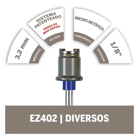 Mandril Ez Lock Aperto Rápido Dremel - Ez402 - 2615E402Ac