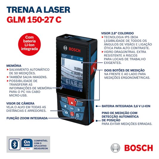 Medidor A Laser Glm 150-27 C Bosch - 0601072Z00