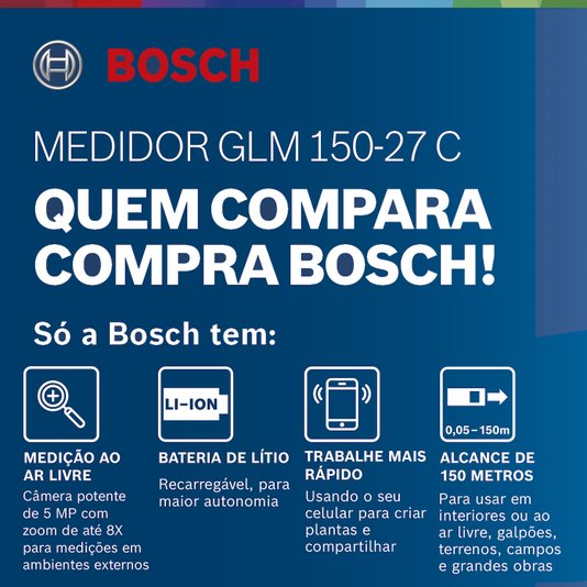 Medidor A Laser Glm 150-27 C Bosch - 0601072Z00