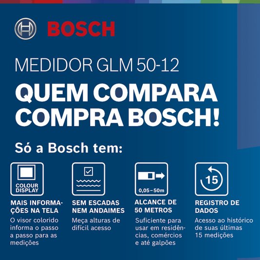 Medidor A Laser Glm 5012 Bosch - 0601072Rg0