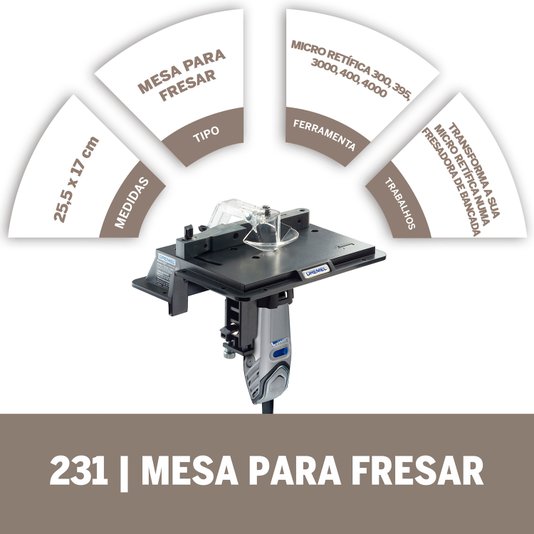 Mesa Para Fresar Acoplamento Dremel - 231 - 2615023132