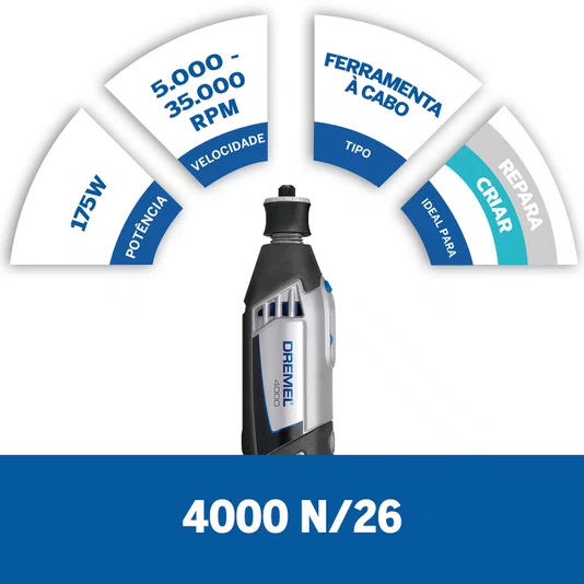Microretifica Dremel 4000 N/26 220V - F0134000Nv
