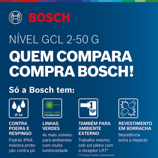 Nível A Laser Gcl 2-50 G Bosch 50M Com Pontos - 0601066M01  + Tripe Bt150
