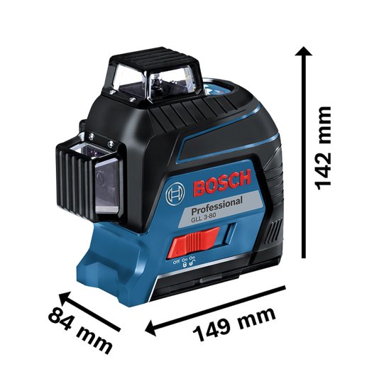 Nível A Laser Gll 3-80 Bosch 80M, 360, Com Maleta - 0601063S00