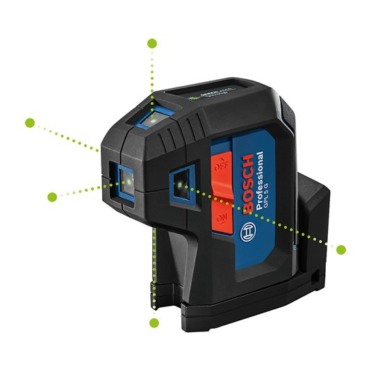 Nível A Laser Verde Bosch Gpl 5 G De 5 Pontos - 0601066P00