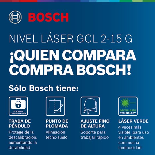 Nível A Laser Verde Gcl 2-15 G 15M Bosch - 0601066J00
