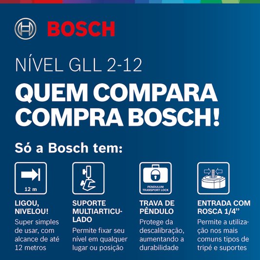 Nivel De Linha Gll 212 Bosch - 0601063Bg0