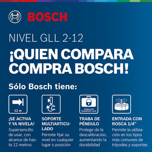 Nivel De Linha Gll 212 Bosch - 0601063Bg0