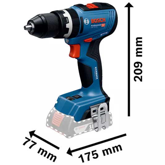 Kit Bosch Parafusadeira/Furadeira Gsb 18V-65 + 2 Baterias 2Ah + Carregador Bivolt E Maleta - 06019N31E5