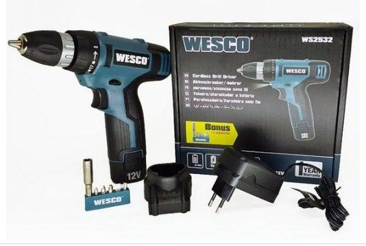 Parafusadeira/Furadeira 3/8" 10Mm C/ Bateria 12V Bivolt Ws2532 - Wesco