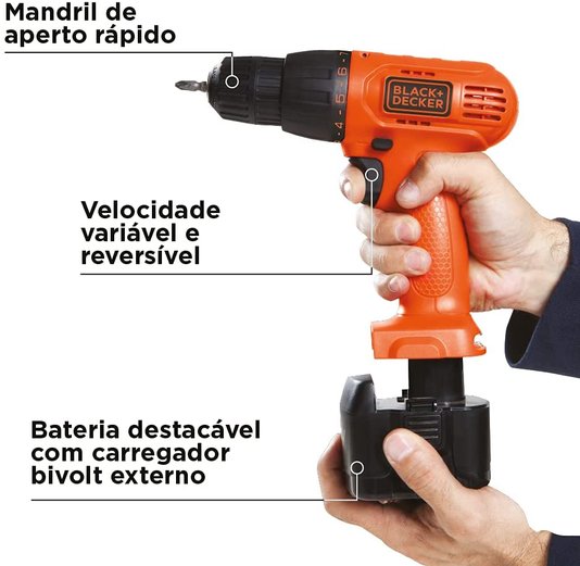 Parafusadeira B&D 9,6V Cd961 Br - Black&Decker