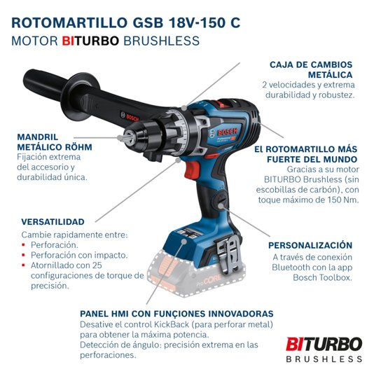 Parafusadeira De Impacto 18V Gsb 18V150 - 06019J51E0 - Bosch