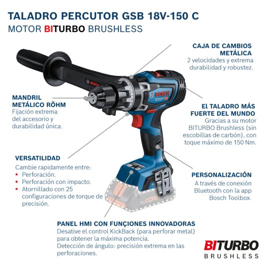 Parafusadeira De Impacto 18V Gsb 18V150 - 06019J51E0 - Bosch