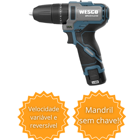 Furadeira De Impacto 10Mm C/ 2 Baterias 12V Ws2558K2 - Wesco