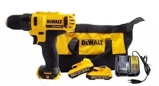 Kit Dewalt Parafusadeira/Furadeira 3/8" 12V Li-Ion + 2 Baterias 1.3Ah + Carregador Bivolt E Bolsa - Dcd710D2-Br