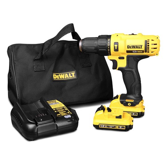 Kit Dewalt Parafusadeira/Furadeira De Impacto 3/8" 12V Li-Ion + 2 Baterias 1.3Ah E Carregador Bivolt - Dcd716D2-Br