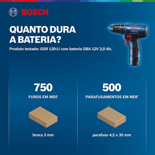 Parafusadeira Gsr 120Li + 1 Bateria Bosch 06019G80E1