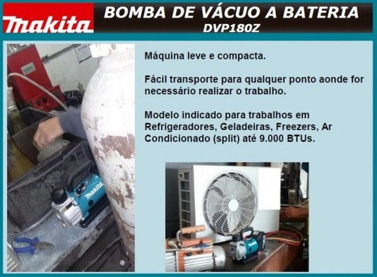 Parafusadeira Makita a Bateria 18v com Bomba a Vácuo de Brinde
