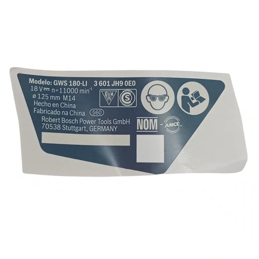 1619P15794 Bosch - Placa De Identificação Para Esmerilhadeira Gws 180-Li