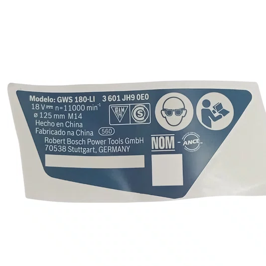 1619P15794 Bosch - Placa De Identificação Para Esmerilhadeira Gws 180-Li