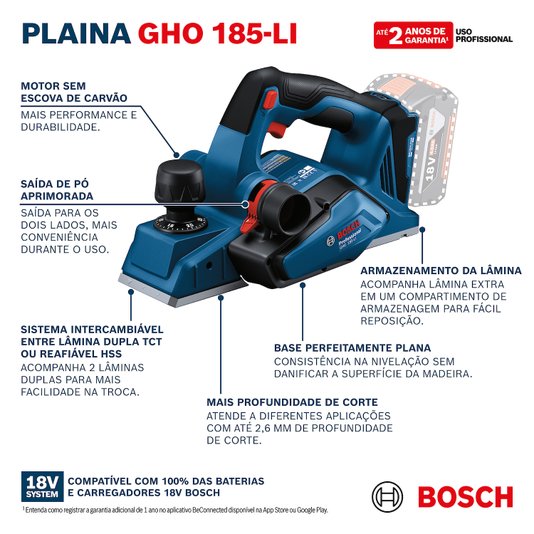 Plaina 18V Gho 185Li Sb 06015B50D0
