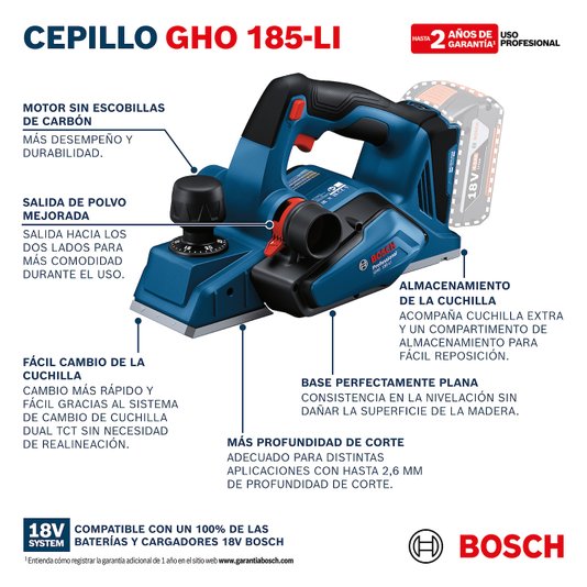 Plaina 18V Gho 185Li Sb 06015B50D0