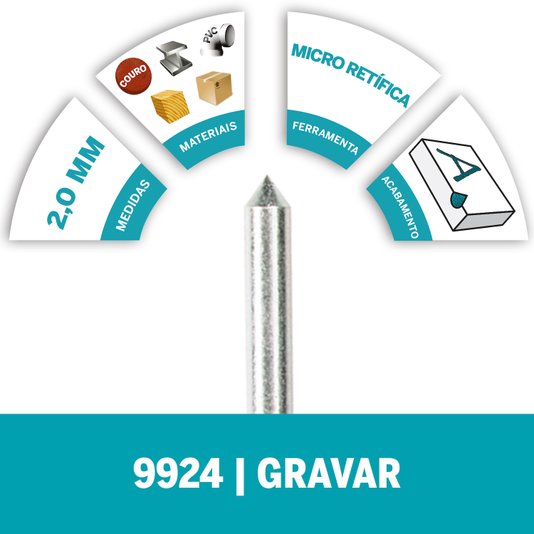 Ponta De Metal Duro Para Gravação 3Mm Dremel - 9924 - 2615009924