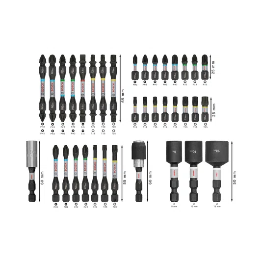Kit Pontas Pro Impact Control Set 36 Un. Bosch - 2608522517