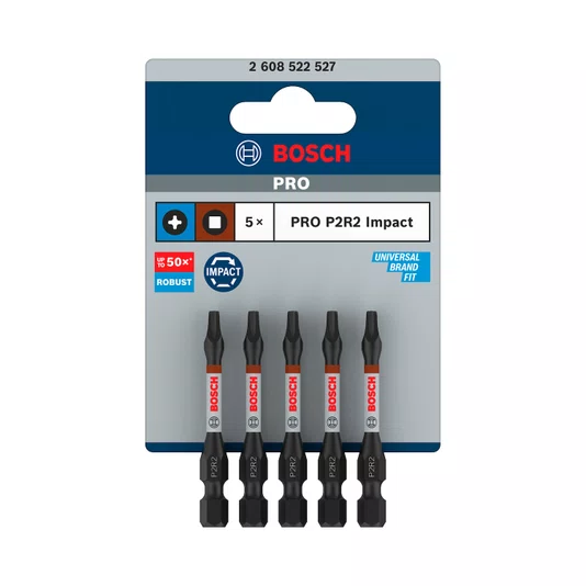 Bosch Kit De Bits Duplo P2R2 55Mm Pro Impact Com 5 Unidades- 2608522527