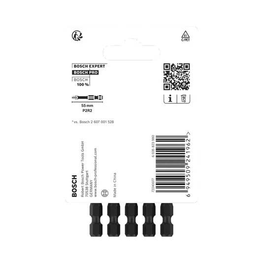 Bosch Kit De Bits Duplo P2R2 55Mm Pro Impact Com 5 Unidades- 2608522527