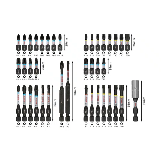 Pro Impact Screwdriving Set 44 Pcs 2608521U79000