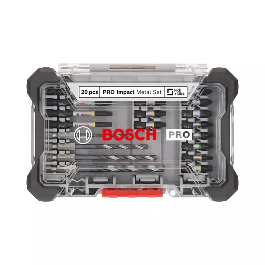 Bosch Kit De Bits Pro Impact E Brocas Para Metal Com 20 Peças - 2608521U84