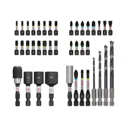Bosch Kit De Bits Pro Impact E Brocas Para Metal Com 40 Peças - 2608521U86
