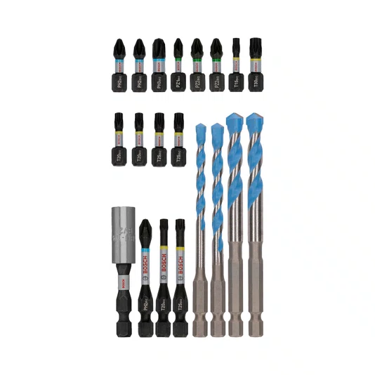 Bosch Conjunto De Brocas E Bits Pro Impact Com 20 Peças - 2608521U83