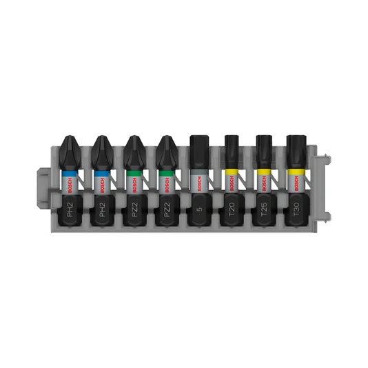 Bosch Jogo De Bits Ph/Pz/H/T De 25Mm Pro Impacto Com 8 Peças - 2608521U62